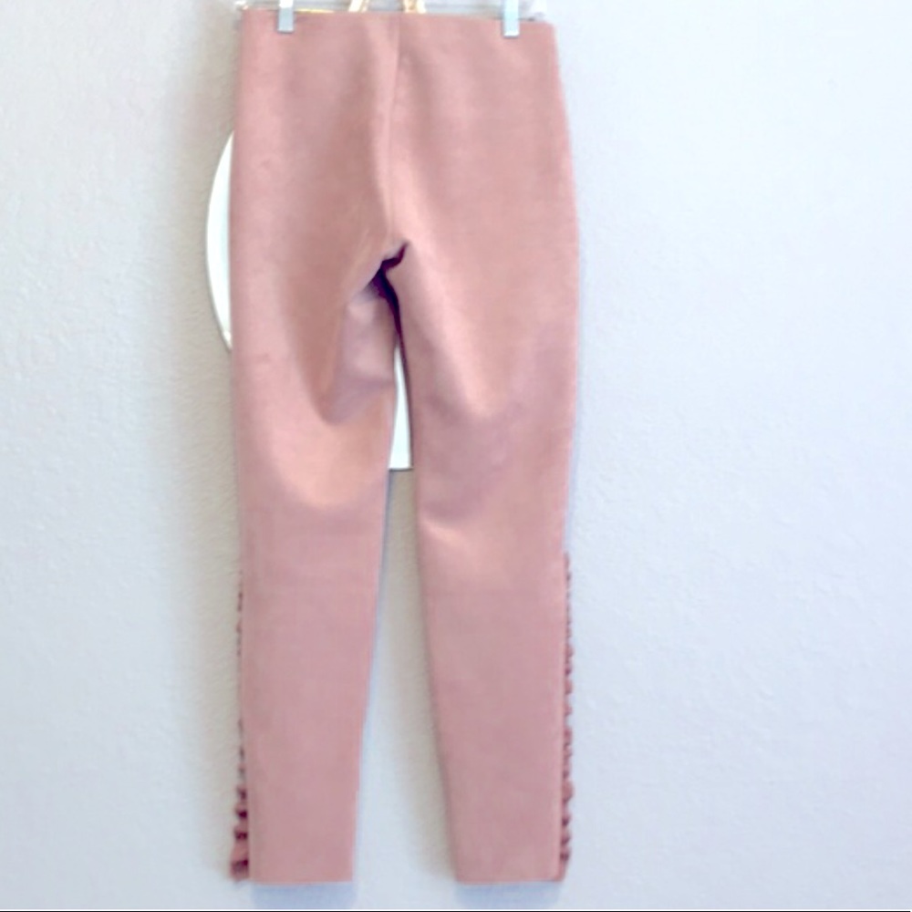 Zara  blush pink ankle ruffle pants NWOT - Picture 2 of 7
